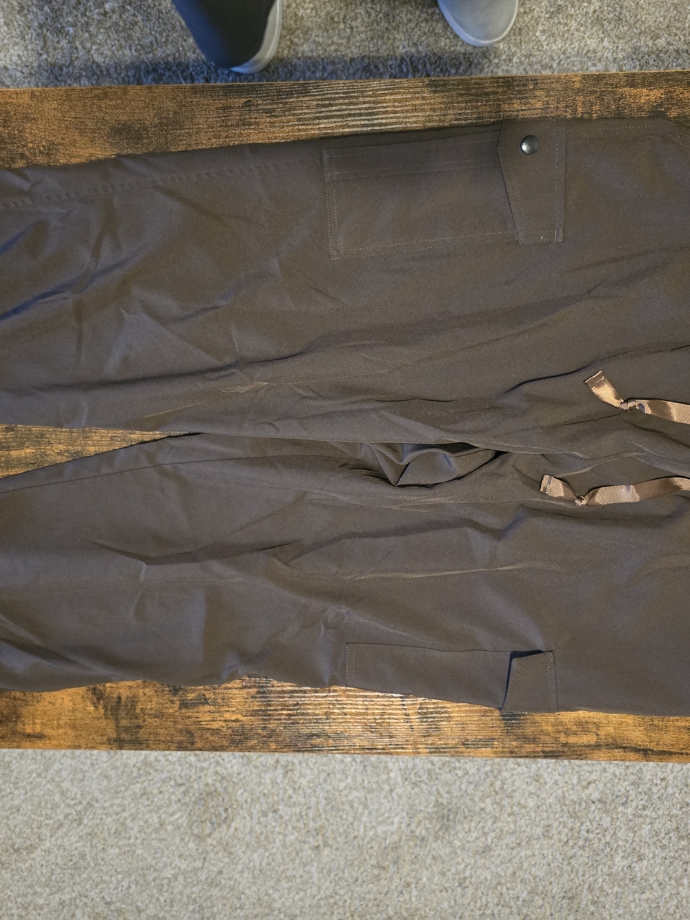 Women's Dark Brown Utility Pants with Drawstring Waist